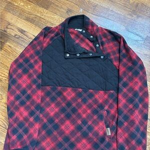 Maurices Red and Black Plaid Sweatshirt